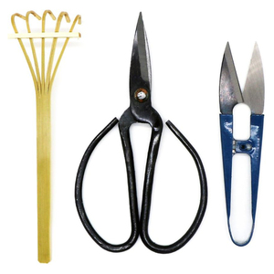3 Set Pruning Scissors, Bonsai Scissors for <strong>Bud</strong> &amp; Leaves <strong>Trimmer</strong>, Bamboo Rake Bonsai Tree Pruning Trimming Starter Tool Kit - Product Image 1