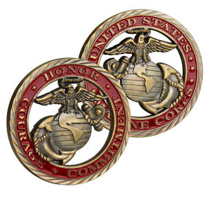 Moneda Conmemorativa Retro de Metal con Relieve Hueco, Temática <span class=keywords><strong>Honor</strong></span> y Coraje, Adorno de Recuerdo, Herencia del Credo - Product Image 1