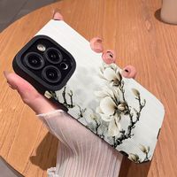 Coques de téléphone antichoc à motif floral pour iPhone 17 Air 16 Plus Pro Max 15 14 13 12 11 X – Housse de protection anti-chute avec logo personnalisé