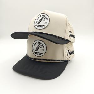 High Quality 5 Panel Polyester Leopard Sporty Golf Performance <b>Hat</b> Custom Rubber Patch Laser Cut Hole Waterproof Snapback <b>Cap</b> - Product Image 5