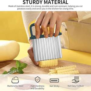 Cortador de Patatas Onduladas Manual de Acero Inoxidable, Nuevo y en Oferta, para Patatas Fritas y Chips - Product Image 2