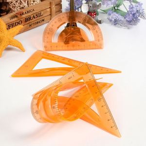Juego de 4 Piezas de Geometría Transparente de Plástico Flexible con Regla Triangular de 30 cm para una Medición Precisa - Product Image 3