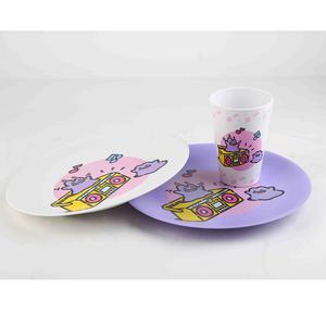 Service de table pour enfants en plastique incassable, assiette, tasse et plateau ronds, pour les repas des enfants - Product Image 4