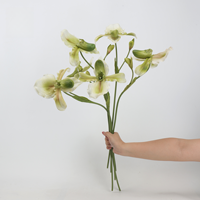 Fleurs artificielles en matériau PU, orchidée Phalaenopsis, toucher réel, pour la décoration d'hôtel - Noël, Saint-Valentin, Pâques, haute simulation