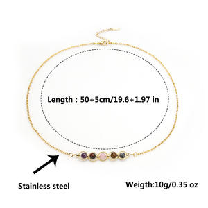 Nuevo modelo 12 collar con cuentas de piedra del zodiaco Cadena de acero inoxidable para mujer amatista Ojo de Tigre Pulseras de Moda - Product Image 5