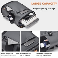 Sac à dos d'affaires pour hommes, grande capacité, sac à dos d'ordinateur portable de voyage, 16 pouces, membrane en cuir imperméable, tendance