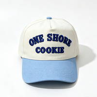 Gorra de Béisbol Personalizada con Logotipo Bordado en 3D, 5 Paneles, Visera en Contraste, Dos Tonos, Gorras de Boda, Gorra Trucker de Sarga de Algodón con Cierre a Presión