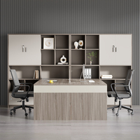 Escritorio Doble/Cuádruple Moderno y Sencillo con Gabinete Alto para Oficina Financiera, para Dos Personas, Supervisor