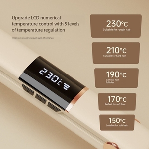 Plancha y Rizador de Pelo Profesional 2 en 1 de Cerámica con Iones Negativos y Calentamiento Rápido PTC - Pantalla de Temperatura - Product Image 4