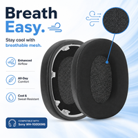Coussinets de remplacement pour Sony WH-1000XM6 en gel rafraîchissant, tissu soyeux, mousse à mémoire de forme, respirants, résistants à la transpiration, vente en gros