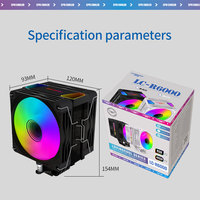 6 caloducs radiateur en cuivre dissipateurs thermiques fluide roulement refroidisseur de processeur double ventilateurs LED refroidissement par air boîtier PC de jeu dissipateurs thermiques intégrés
