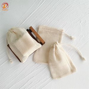 Meilleure Vente Sac en Maille de Coton Naturel pour Savon Pochette Économiseur de Savon avec Cordon de Serrage - Product Image 3