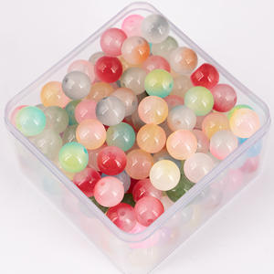 Jc pha lê 100 cái/túi <span class=keywords><strong>Yiwu</strong></span> bán buôn hai giai điệu 6/8/10mm Vòng hạt thủy tinh tự làm vòng đeo tay làm hạt thủy tinh 8mm - Product Image 2