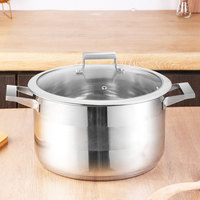 Marmite à soupe grande capacité en acier inoxydable Lecos au design moderne, sans sélection de cuisinière requise, pour la cuisine