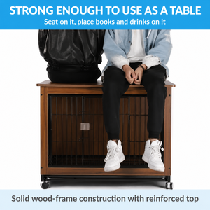 Jaula <span class=keywords><strong>de</strong></span> madera para perros para uso doméstico, con área <span class=keywords><strong>de</strong></span> baño separada, caseta interior para Shiba Inus, perros pequeños/medianos, para todas las estaciones, fabricada en China, tipo <span class=keywords><strong>de</strong></span> cierre - Product Image 4