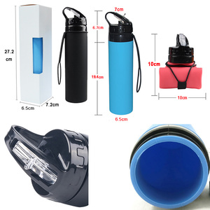 Botella de Agua Plegable de Silicona de 500 ml, Botellas de Agua Portátiles con Tapa Giratoria a Prueba de Fugas, Reutilizables, Plegables, de Silicona, de 600 ml, 20 oz - Product Image 5