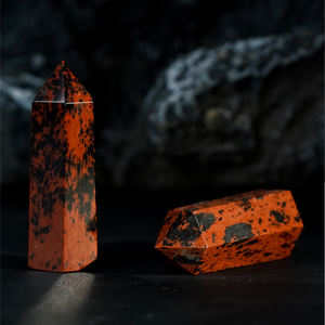 <span class=keywords><strong>Colonne</strong></span> décorative de tour de cristal d'obsidienne d'<span class=keywords><strong>acajou</strong></span> pour l'ornement de Feng Shui et de maison - Product Image 1