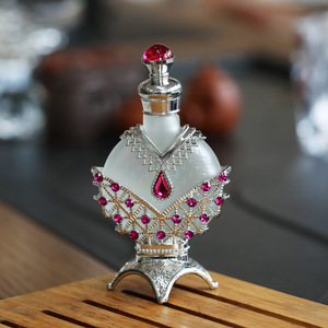 Flacons de parfum vides en verre borosilicate de 15 ml pour huiles essentielles arabes, avec couvercle en verre de style et sérigraphie, <span class=keywords><strong>atomiseur</strong></span> de parfum en gros - Product Image 4