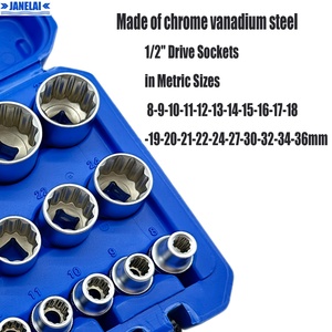 Jeu de 21 douilles à cliquet multi-dents, jeu de clés à douille multi-dents de 1/2 pouce, 8-36 mm en acier CR-V durable et de haute qualité pour les mécaniciens - Product Image 5