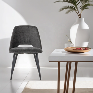 Silla de Comedor Moderna de Lujo, Silla de Salón con Brazos de Acero Inoxidable Dorado y Tapicería de Tela, Sillas Reales para Muebles de Salón - Product Image 1