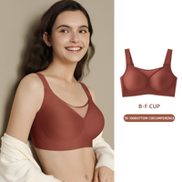 Sujetador Deportivo Sin Costuras con Tirantes Anchos en Forma de W, con Malla y Parches, para Mujeres con Busto Grande, Lencería Diaria