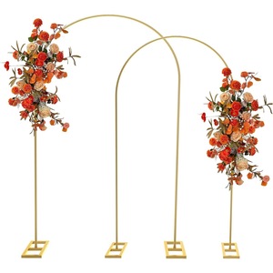 Stand backdrop lengkung emas 7,2FT & 6,6FT, rangka lengkung logam untuk dekorasi pernikahan, pesta, ulang tahun, dan acara lainnya - Product Image 1