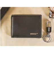 Dompet Lipat Dua Kulit Asli dengan Perlindungan RFID untuk Pria, Organizer Kartu Tipis, Tempat Uang Tunai Ringkas, Aksesori Fashion