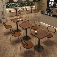 Lignes simples rotin chaise de salle à manger moderne chaises et tables de café en bois de pin pour restaurant japonais hamburger restaurant