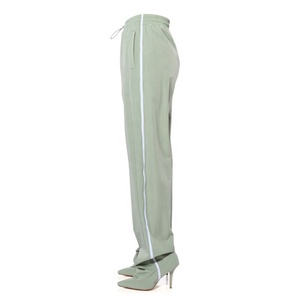 Botas de pantalón de mujer de talla grande 45, de ajuste holgado y pierna ancha, personalizadas, hasta el muslo, con rayas blancas y tacones de aguja - Product Image 2