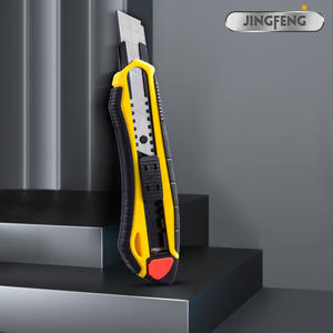 Jingfeng Utility Knife 18mm Blade 170mm Handle Yellow Industrial Heavy Duty Paper <b>Cutter</b> With Safety <b>Lock</b> - Product Image 2