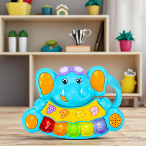 Giocattolo pianoforte per bambini da 6 a 12 mesi - Elefante educativo multifunzionale con luci, suoni di animali e musica - Product Image 4