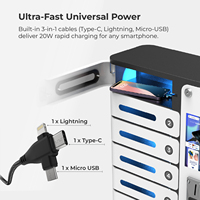 MIA - Armario de Carga de Teléfonos Móviles de Autoservicio con 8 Compartimentos, Operado con Monedas y Tarjetas de Crédito, con Carga PD20W, Máquina Expendedora de Carga de Teléfonos