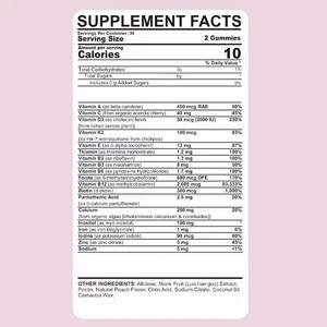 Multivitamínico para mujer de etiqueta privada con hierro + calcio Suplemento dietético de goma para energía y salud inmunológica - Product Image 2