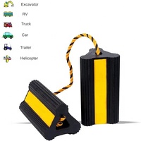 210mm/21cm Durable jaune et noir en caoutchouc avion ou camion cale de roue bloc de Transport remorque pneu cales avec corde