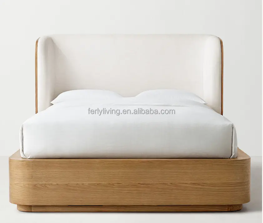 Conjunto De Móveis De Quarto Moderno Cama De Luxo Dupla Cama De Madeira Maciça De Estilo Americano Quarto Reciclado Cama De Piso De Carvalho Russo