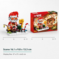 Ensemble de blocs de construction Père Noël 665 pièces, boîte en plastique colorée, jouet de Noël DIY pour enfants de 6 ans et plus, décoration de Noël