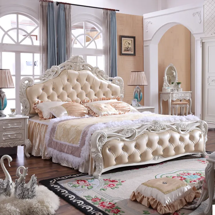 Дешевая европейская мебель для спальни, кровать принцессы
