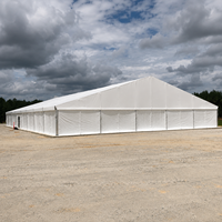 Tenda Gudang COSMOS Bentangan Lebar Rangka Aluminium Paduan Kain PVC Tahan Api Anti UV Penyimpanan Sementara Empat Musim