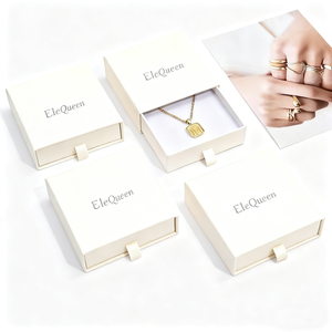 Custom Logo Printed Drawer Jewelry Paper Box Unique Packaging <b>Boxes</b> for Pendant Stud Ring <b>Earring</b> <b>Gift</b> Slide <b>Boxes</b> Eco-friendly - Product Image 2