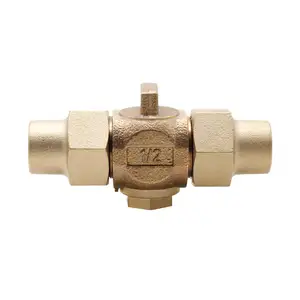 10 Years Warranty PN10/PN16 1/2" -1" C89833 Lead Free Factory OEM 3/4" Casting Bronze Corporation Stop Cock Valve With Flare Nut