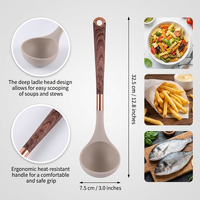 Cuillère en silicone résistante à la chaleur, ustensile de cuisine durable pour servir des soupes, des ragoûts, des sauces, sans BPA, ustensiles de cuisine