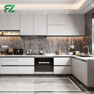 Modernos Gabinetes de Cocina Metálicos con Cestas Elevables sin Tiradores y de Tamaño Personalizable para Cocinas Domésticas - Product Image 5