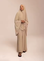 Ensemble de 2 pièces de robe Jilbab Abaya traditionnelle musulmane pour femmes, couleur unie, fabrication OEM/ODM par la société chinoise Feishun