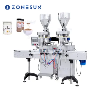 Zonnesun — Machine automatique à deux têtes pour le remplissage de bouteilles, appareil d'emballage alimentaire, pour café, volume petites particules