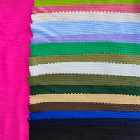 Tissu côtelé extensible en maille élastique 100% polyester, 92% polyester recyclé, 8% élasthanne, couleur unie personnalisée, séchage rapide, respirant, pour vêtements