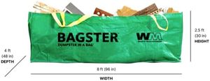 <span class=keywords><strong>BAGSTER</strong></span> 3CUYD Conteneur à déchets en polypropylène durable en forme de <span class=keywords><strong>sac</strong></span>, capacité de 3 300 lb, vert - Product Image 2