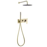 Ensemble de robinetterie de douche thermostatique moderne encastré mural en laiton bronze, avec valve en céramique, prix d'usine pour salle de bain