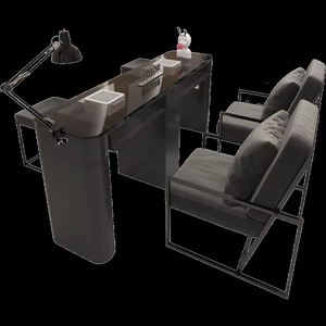 JINCHENG Juego de Mesa y Silla para Uñas, <span class=keywords><strong>Manicura</strong></span> Simple de Mármol Doble, Colores Personalizados Individuales para Tienda de Uñas - Product Image 3