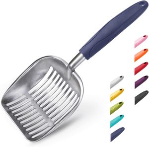 Pelle à litière robuste à long manche en aluminium pour chat, avec tamis intégré - Product Image 1
