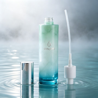 Flacons en verre givré rose et vert de luxe personnalisés de 20 ml et 120 ml pour sérum de soin de la peau, flacons vides avec compte-gouttes, pompe, lotion, emballage liquide, boîte